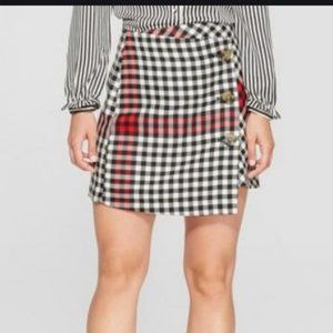 Who What Wear Plaid Skirt ❤️ Red and Black Check Skirt 90s Checkered Skirts